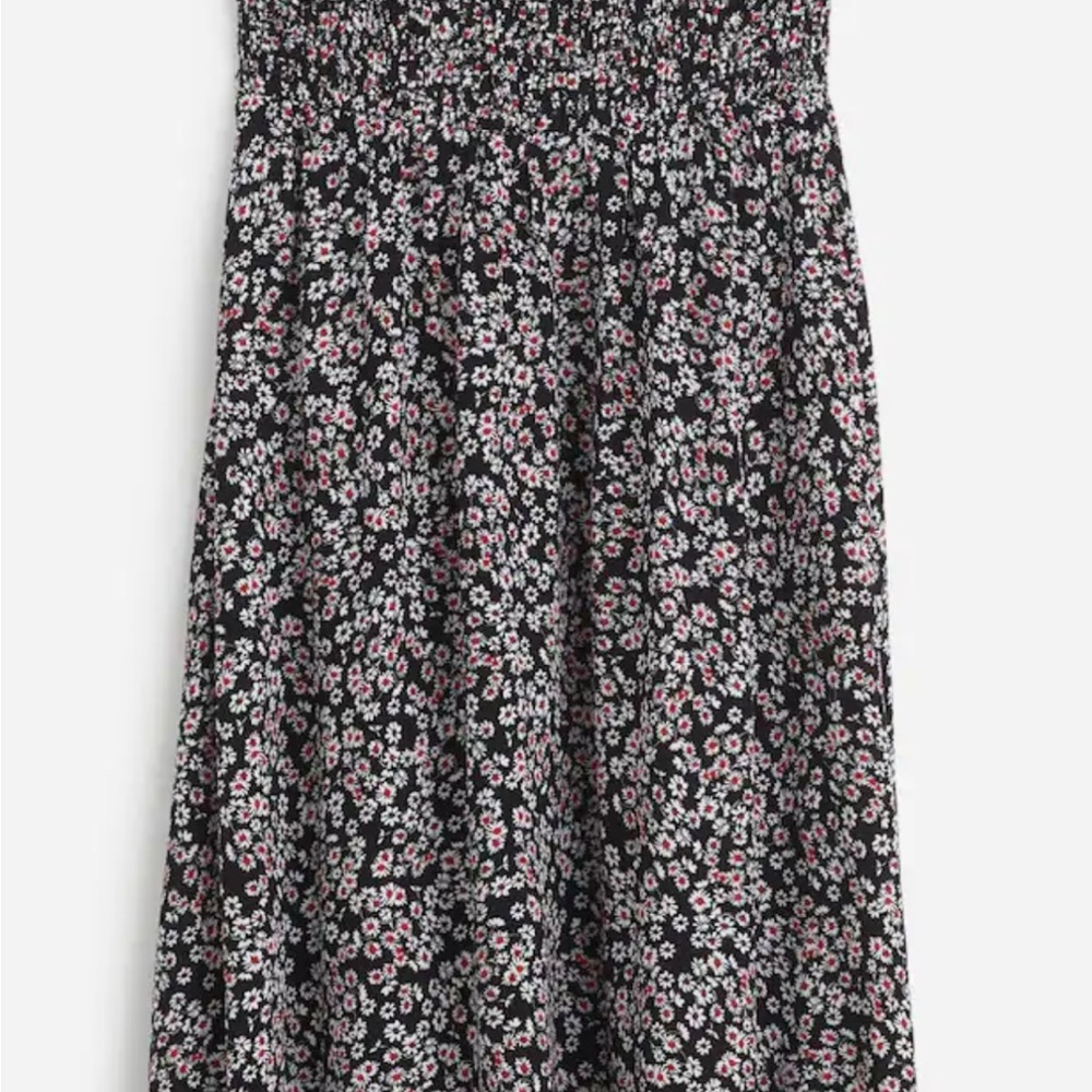 Madewell Smocked Tie-Strap Midi Dress in Floral